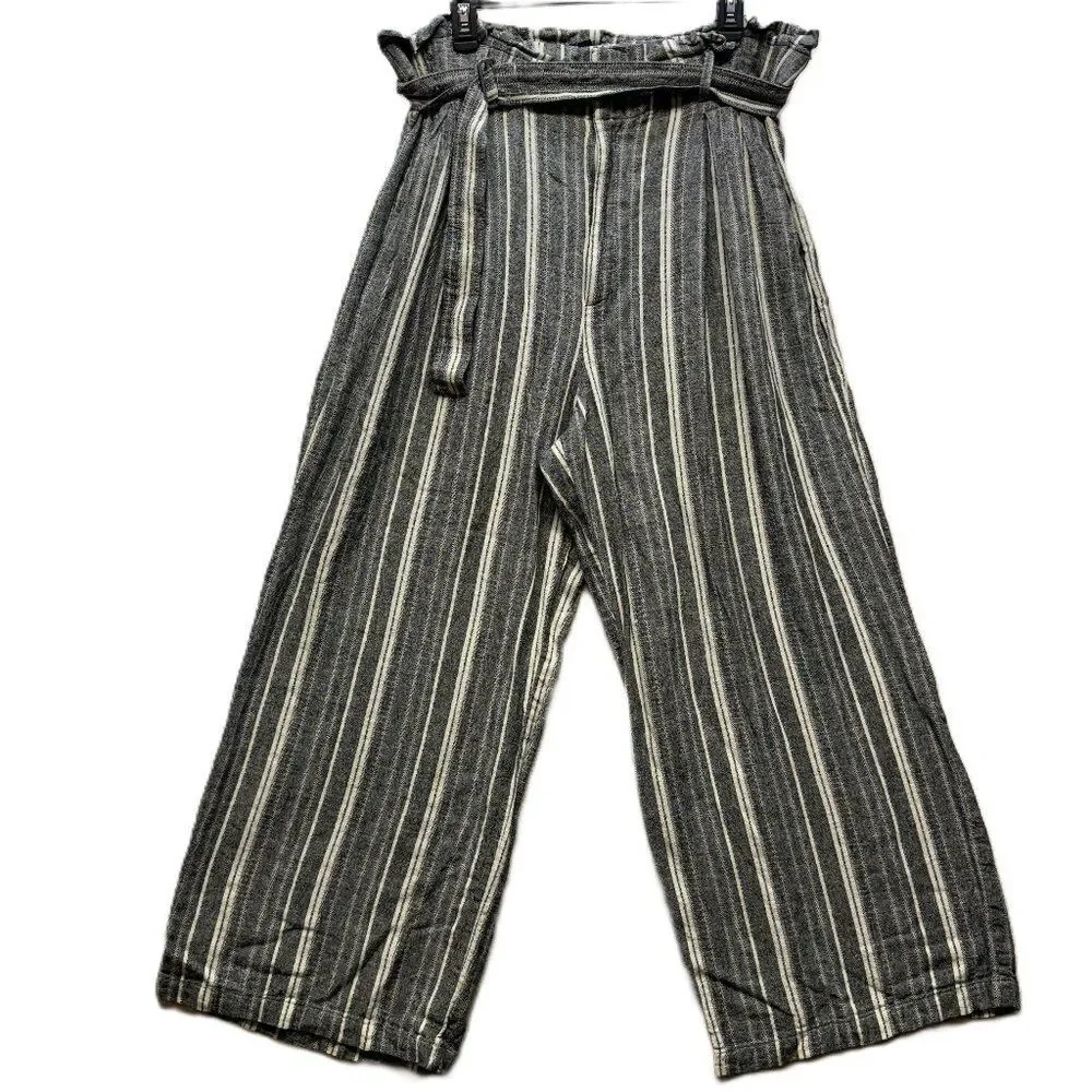 Banana Republic Linen Blend Striped Wide‑Leg Pants  Women’s Plus Size 16
